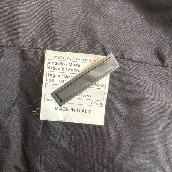 Paola Frani Black Draped Peplum Blouse – Made in Italy – Size 6 (IT 38) - Picture 9 of 10